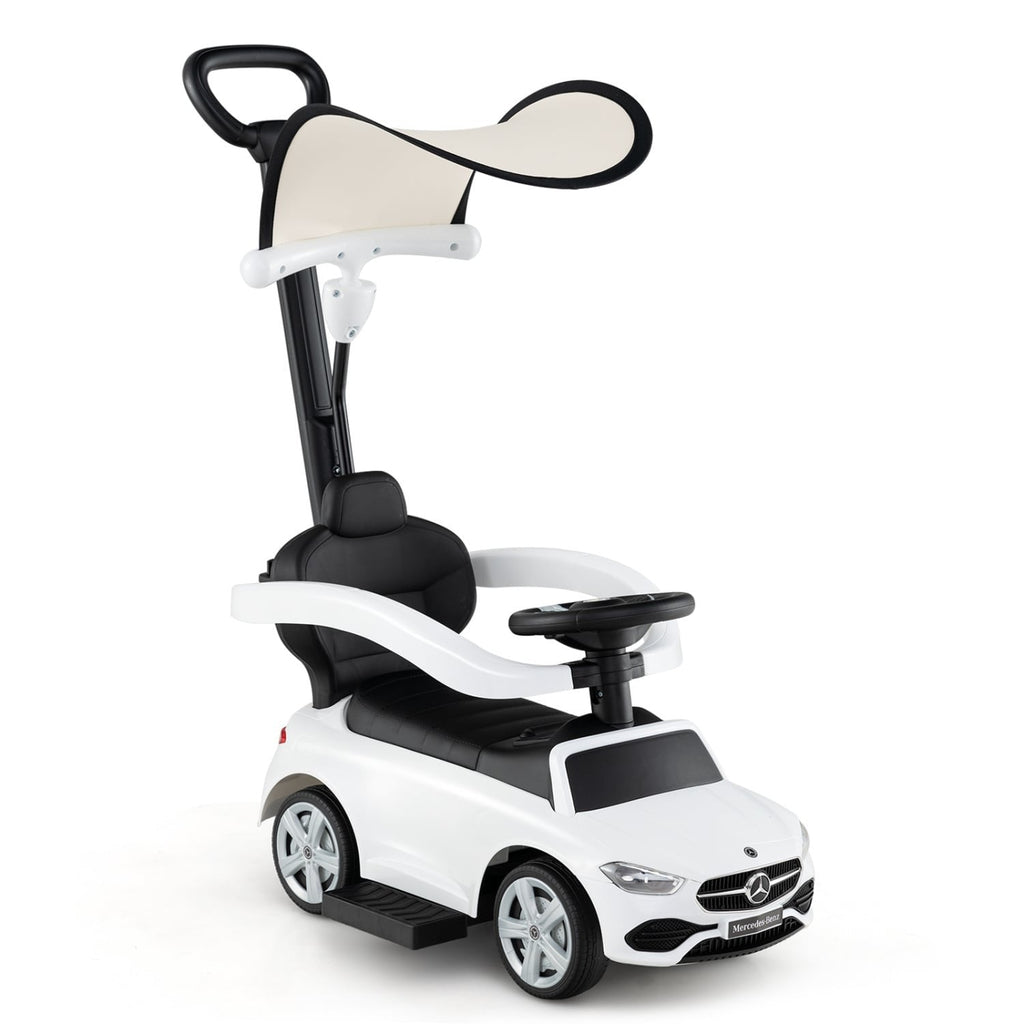 Voiturette poussée 3-en-1 Mercedes-Benz sous licence avec auvent - Blanche
