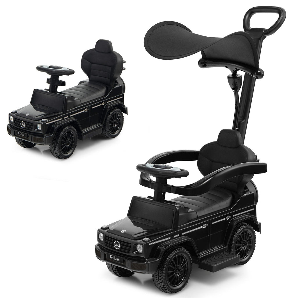 Voiture à pousser 3-en-1 Mercedes Benz G350 avec auvent, pour enfant - Noir
