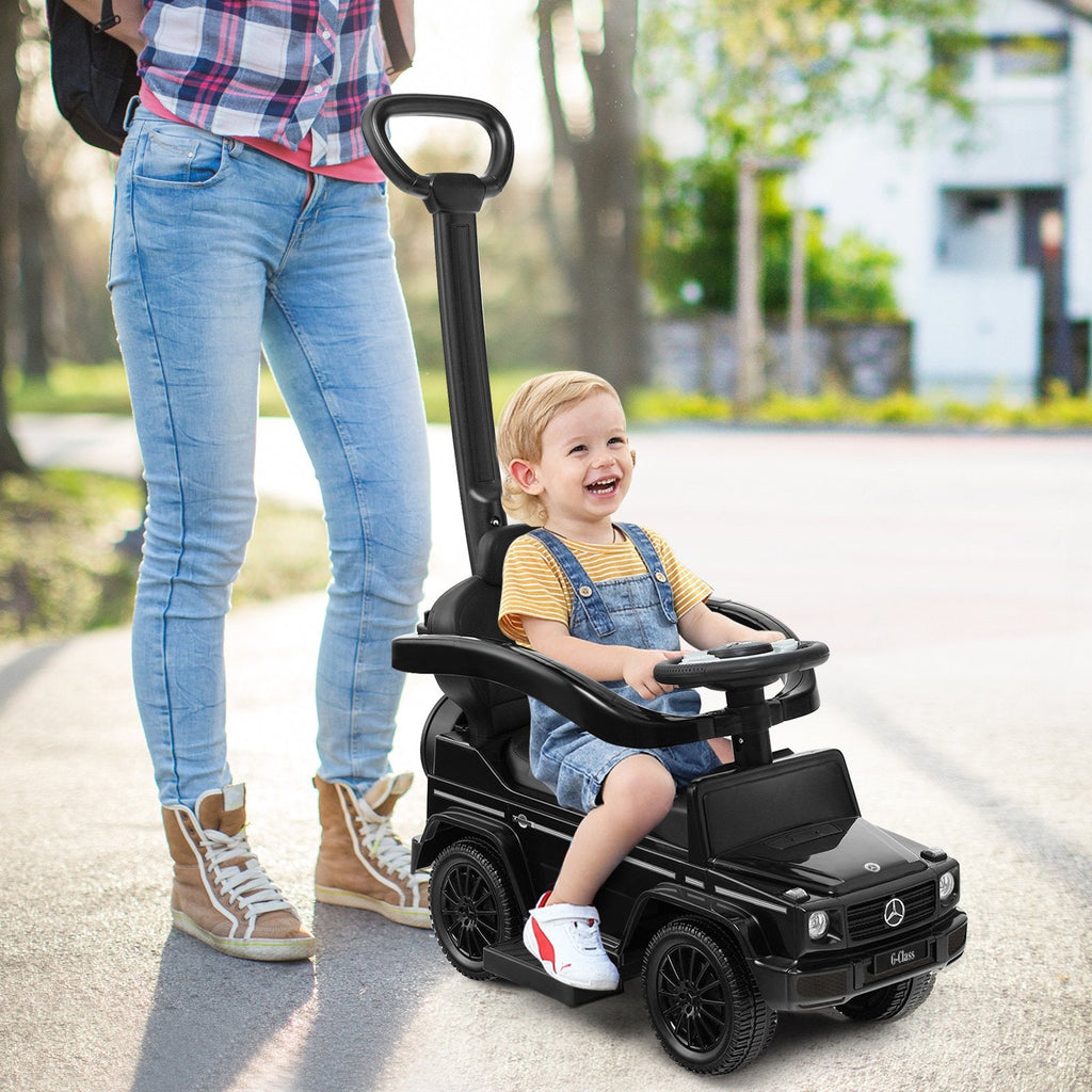 Voiture à pousser 3-en-1 Mercedes Benz G350 avec auvent, pour enfant - Noir