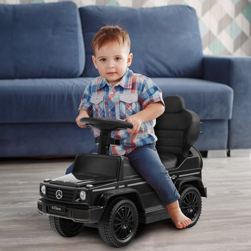 Voiture à pousser 3-en-1 Mercedes Benz G350 avec auvent, pour enfant - Noir