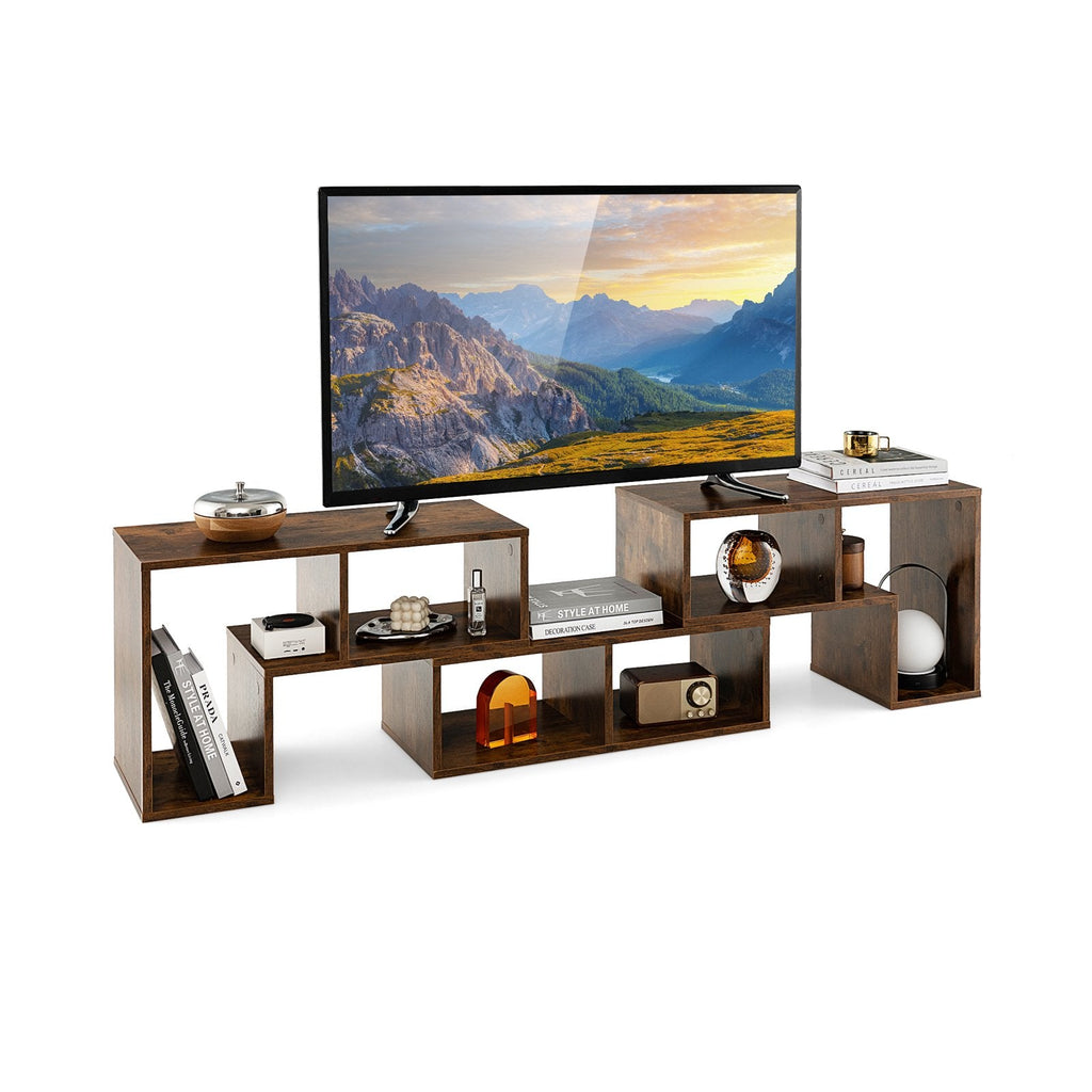 Mueble de TV de 3 piezas para televisores de hasta 65 pulgadas con estantes - Marrón