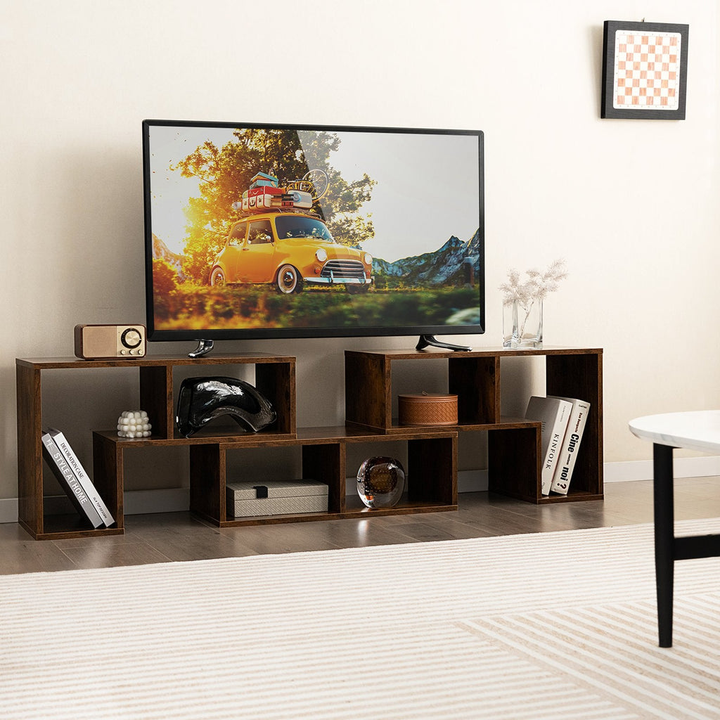 Mueble de TV de 3 piezas para televisores de hasta 65 pulgadas con estantes - Marrón