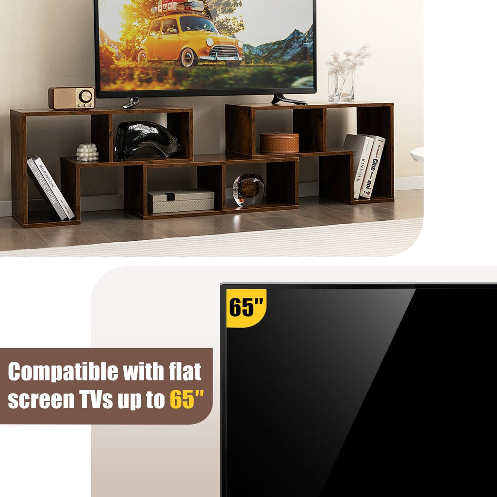 Mueble de TV de 3 piezas para televisores de hasta 65 pulgadas con estantes - Marrón