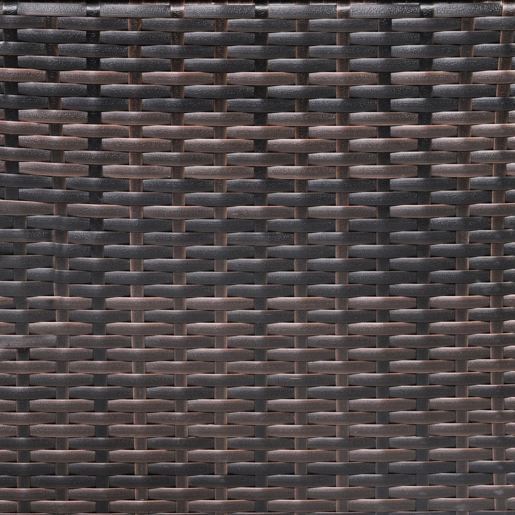 3-teiliges Bistro-Set aus Rattan mit Schaukelstühlen, 2 Schaukelstühle bis 181 kg belastbar mit cremeweißen Polstern und einem zweistöckigen Tisch mit Akazienholzplatte