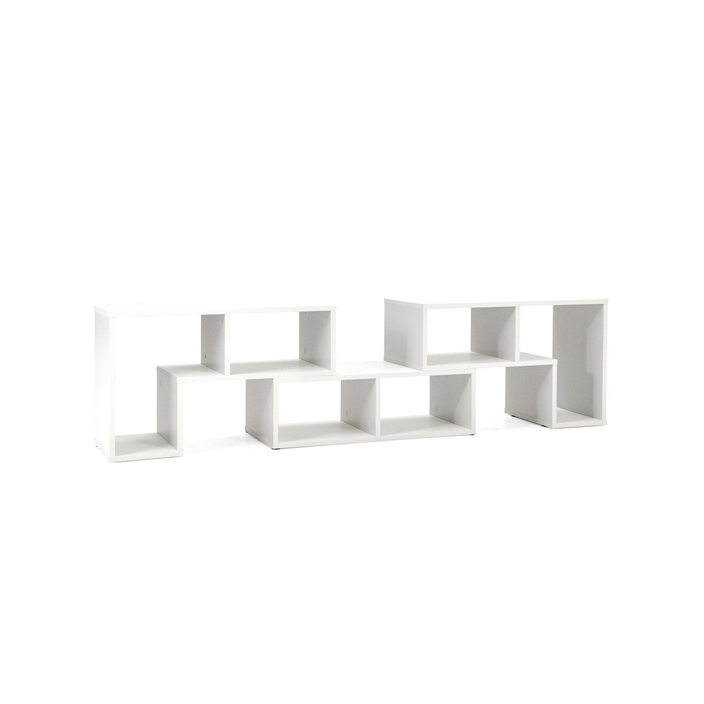 Mueble de TV de 3 piezas ajustable para televisores de hasta 65 pulgadas con estantes-Blanco