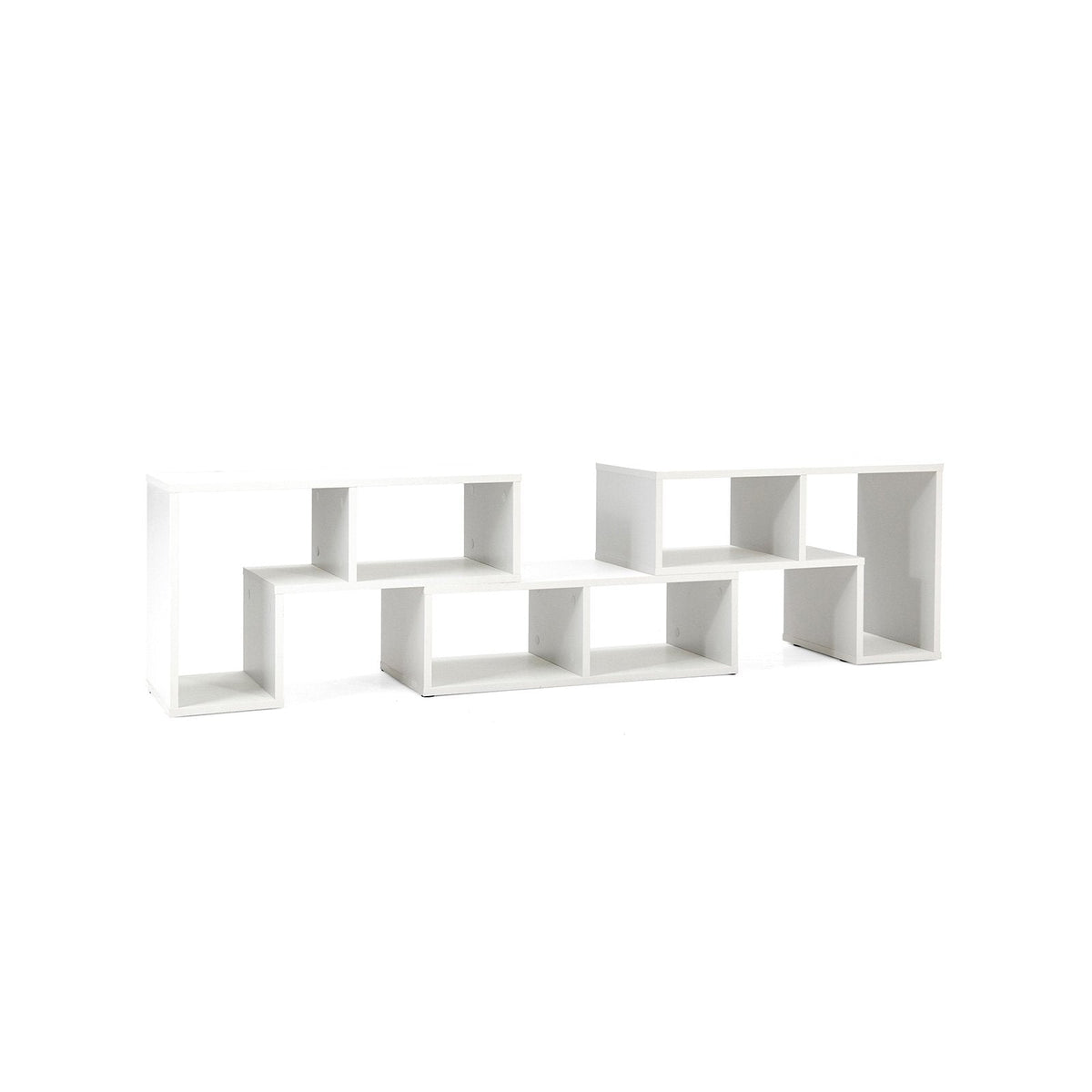 Mueble de TV de 3 piezas ajustable para televisores de hasta 65 pulgadas con estantes-Blanco