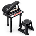 Teclado de piano infantil de 31 teclas con taburete y tapa negra