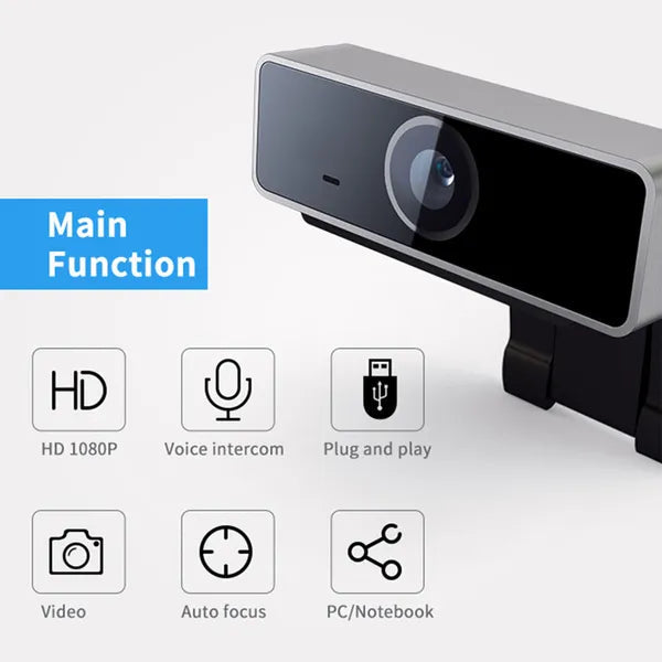 FHD 1080P Webcam USB PC Computer Webcam Auto Focus With Microphone Green Sir Loin