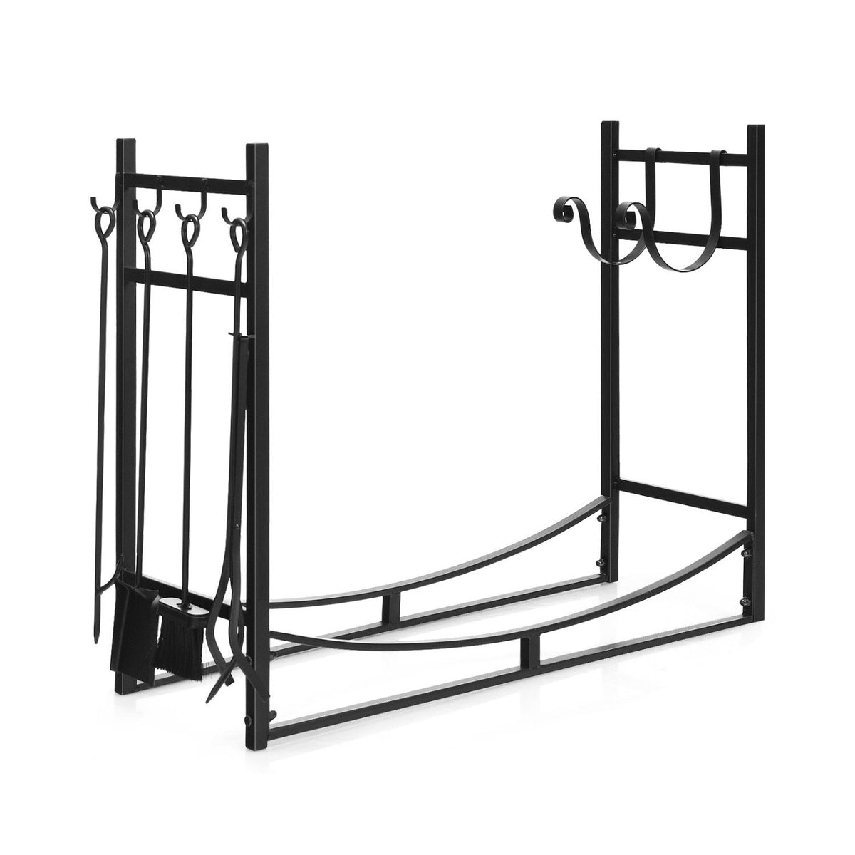 91 cm Kaminholzhalter mit Anzündholzhaltern und Schaufel