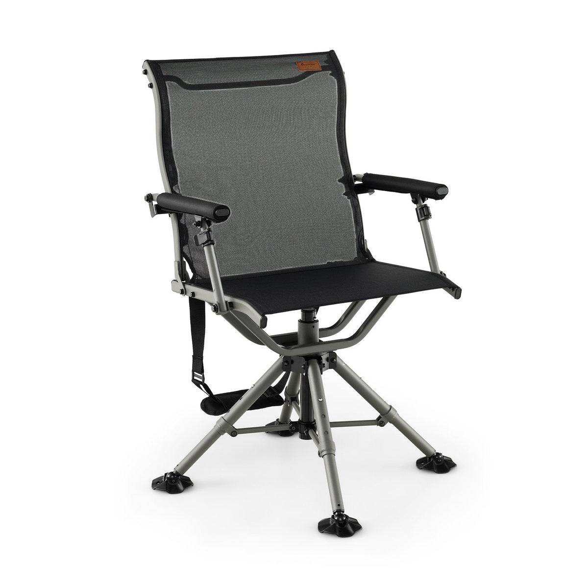 Chaise de chasse pivotante silencieuse à 360 degrés - Noir