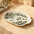 Handmade Palestinian Ceramic Serving Plate – Rectangular Platter 24 × 34 × 7cm