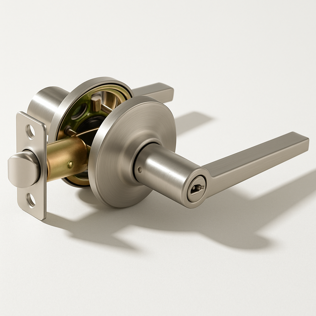Manija de puerta Vellum Hardware Vertex — Núcleo sólido, con llave, para privacidad, de paso y fija