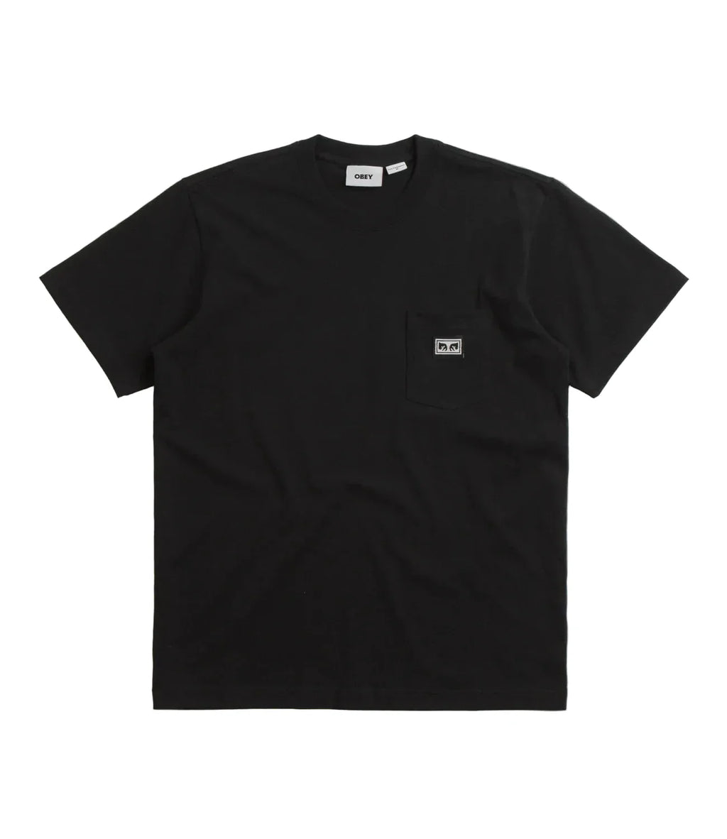 Obey 'Established Works Eyes' ヘビーウェイト ポケットTシャツ - ブラック