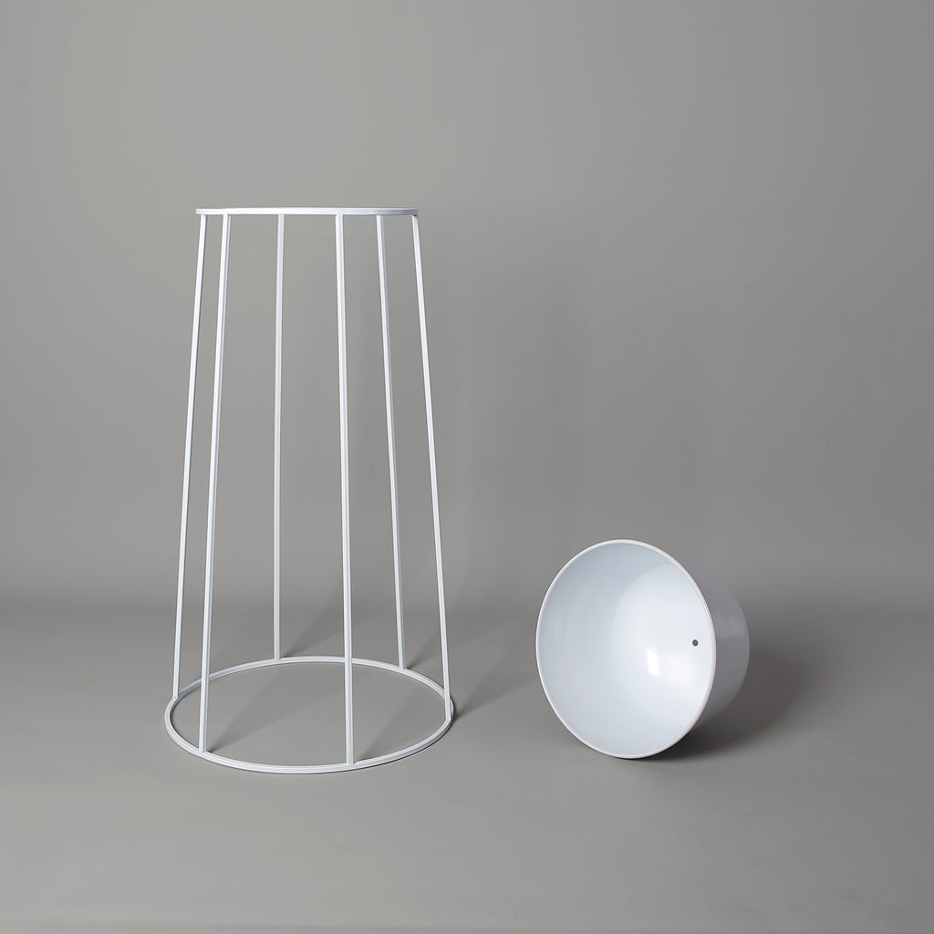Nura White Raised Metal Pot Planter 2.5’
