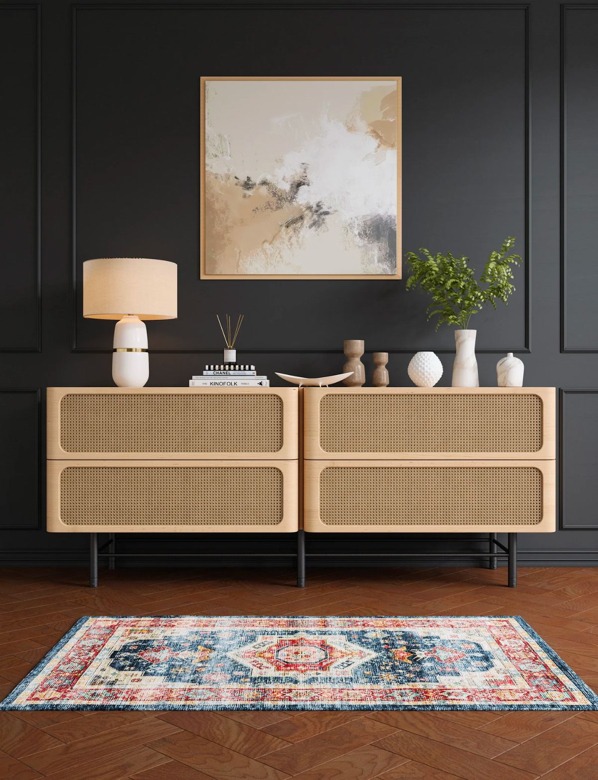 Dilara Multi Color Red Blue Rug