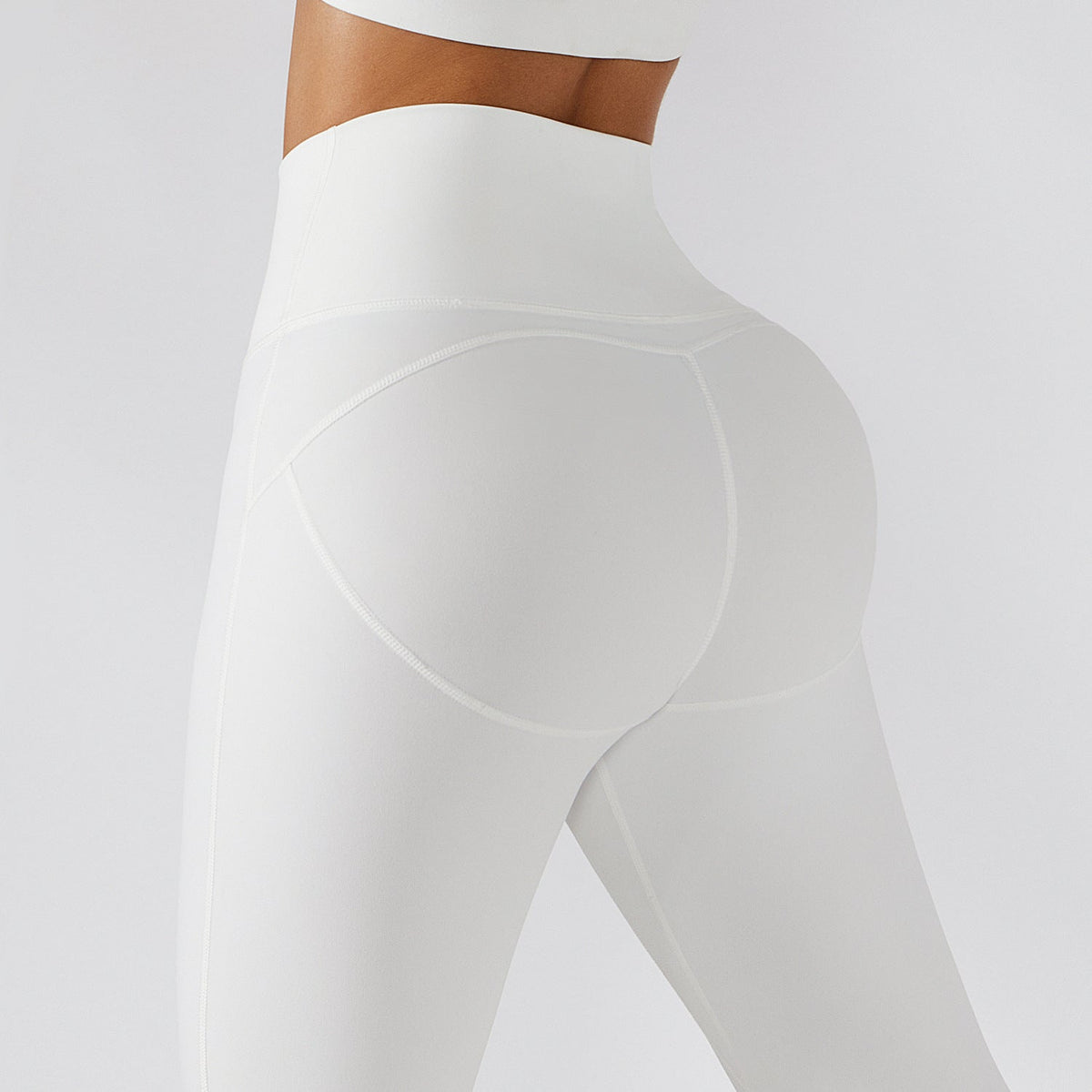 Geripptes One-Shoulder-Yoga-Set für Damen – Rückenfreies Sport-BH & Yogahose
