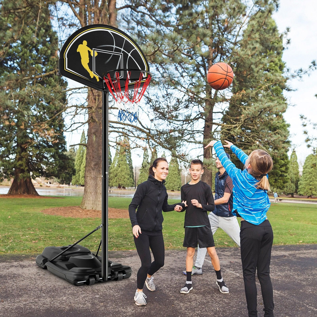 4,25–10 Fuß tragbares, höhenverstellbares Basketballkorb-System