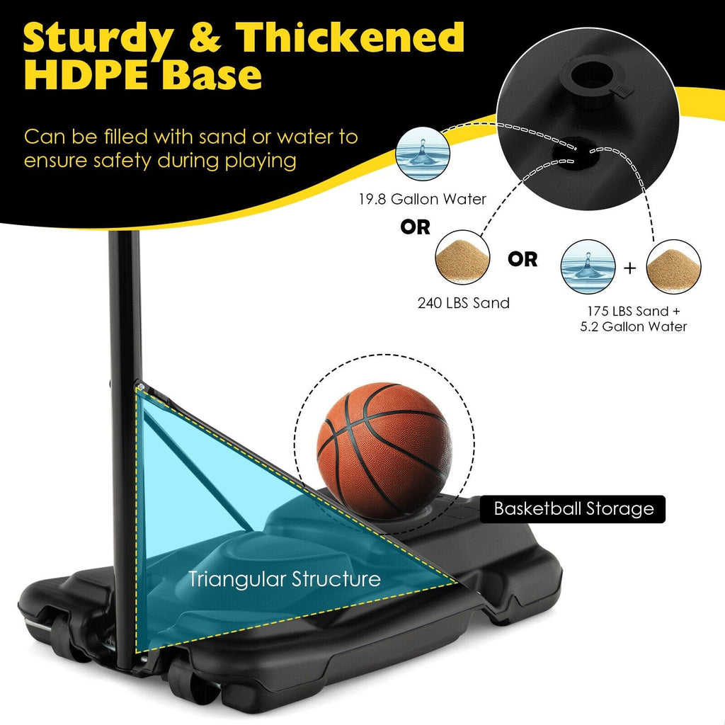 4,25–10 Fuß tragbares, höhenverstellbares Basketballkorb-System