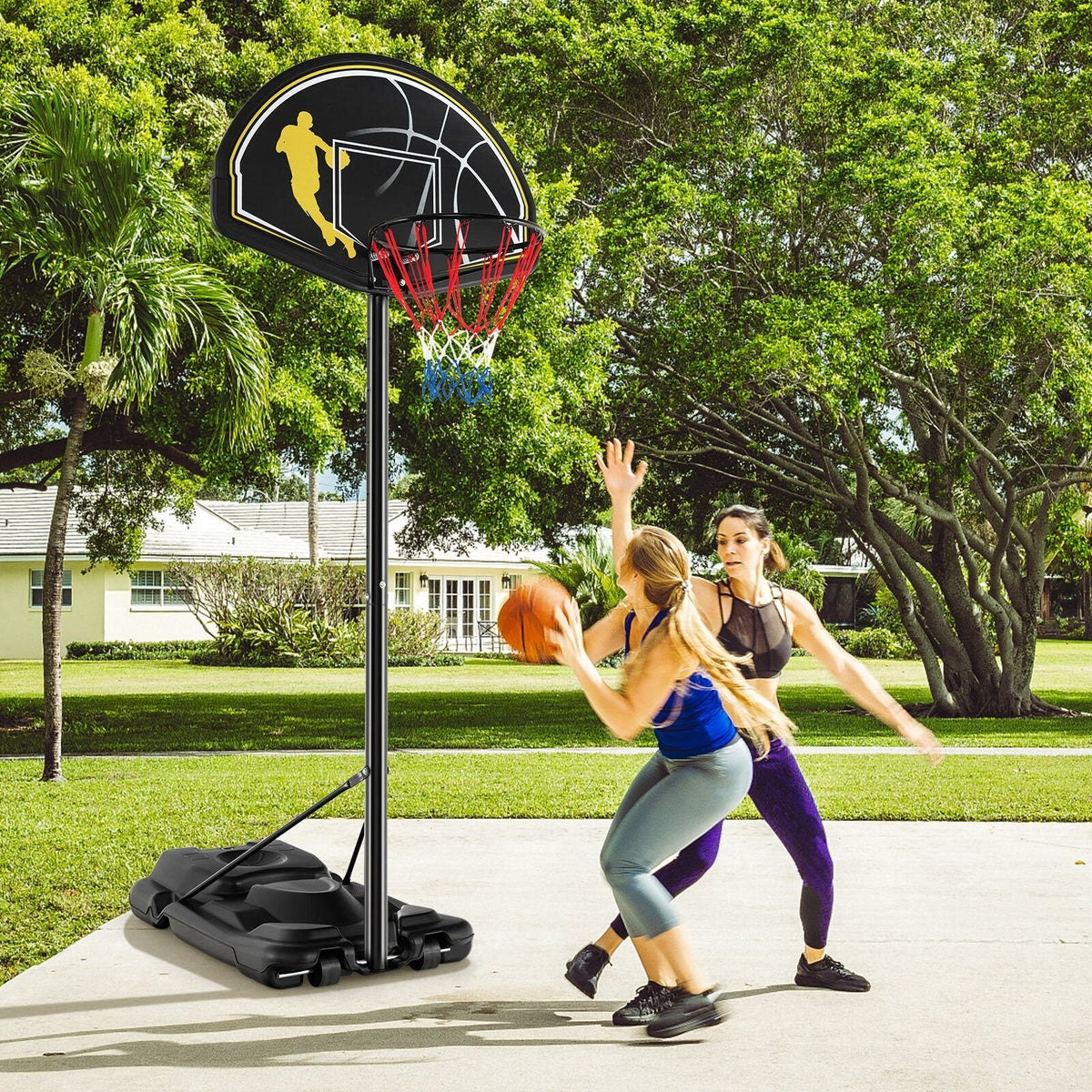 4,25–10 Fuß tragbares, höhenverstellbares Basketballkorb-System