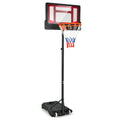 Panier de basket portable de 1,3 à 2,5 m avec hauteur réglable et roulettes – Rouge