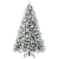 Sapin de Noël enneigé de 7 pi avec 1270 aiguilles, 40 pommes de pin et 320 DEL multicolores en 8 modes