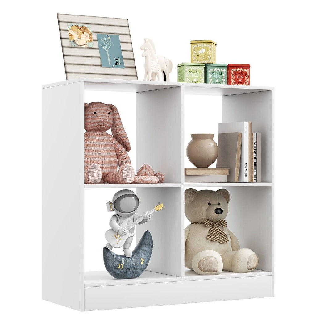 Estantería infantil de 4 cubos con estantes abiertos - Blanco