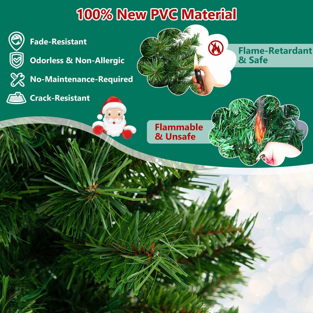Sapin de Noël pré-éclairé en pot de 1,2 m avec 100 LED blanc chaud, télécommande, minuterie et base lumineuse en forme d’urne