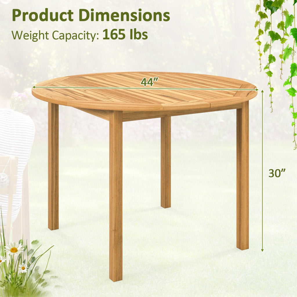 Mesa de comedor redonda grande para exteriores para 4 personas
