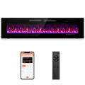 Chimenea eléctrica ultradelgada de 42/50/60/72 pulgadas con cristales decorativos - 72 pulgadas