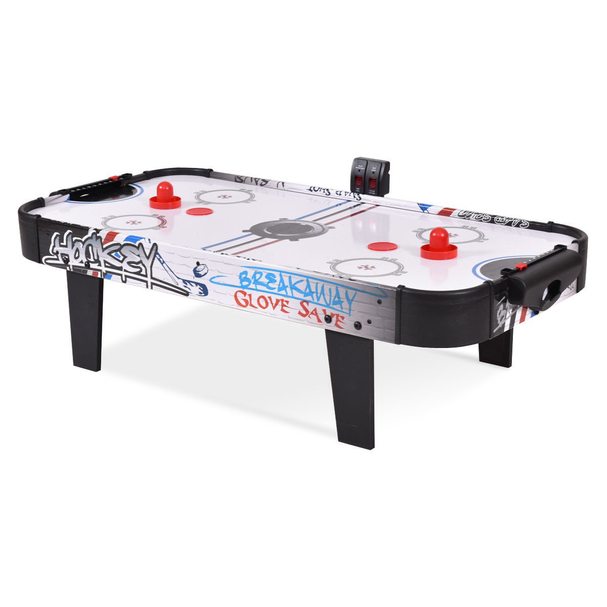 Table de hockey à air de 42 pouces, avec marquage électronique et 2 poussoirs