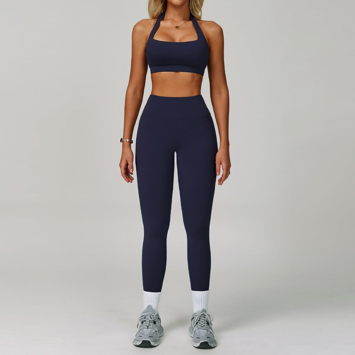 Rückenfreies Neckholder-Yoga-Set für Damen – Eng anliegende, schnelltrocknende Sportbekleidung