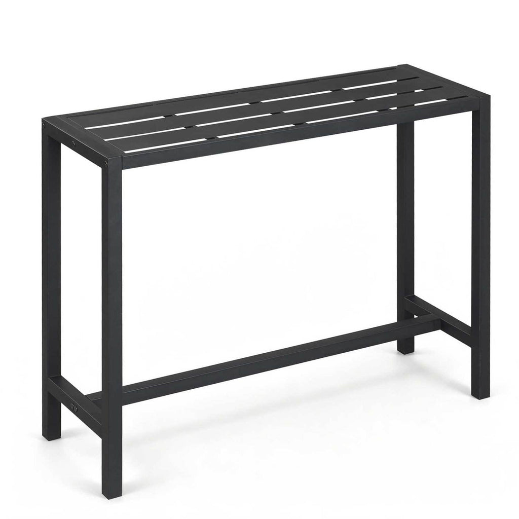 Mesa de bar para exteriores de 48/55 pulgadas con superficie impermeable y estructura de metal resistente