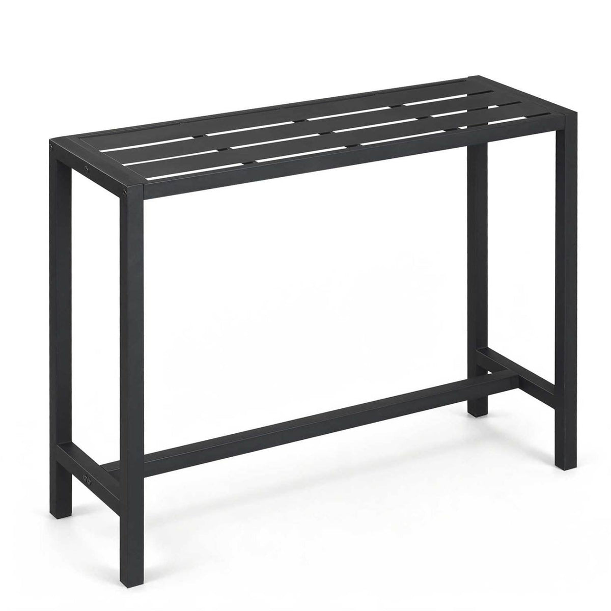 Mesa de bar para exteriores de 48/55 pulgadas con superficie impermeable y estructura de metal resistente