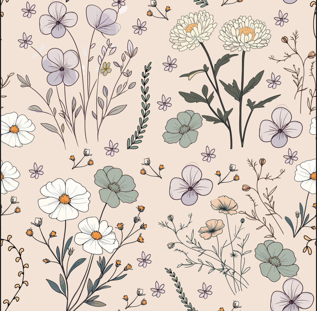 Attache-sucette florale en mousseline de bambou