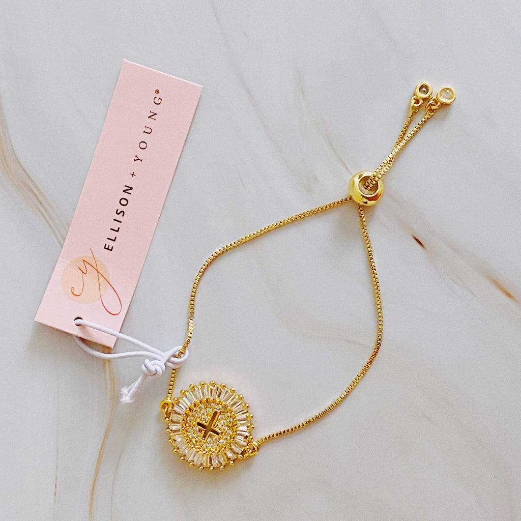 Mesmerized By The Cross Slide Bracelet Fuchsia Hercules
