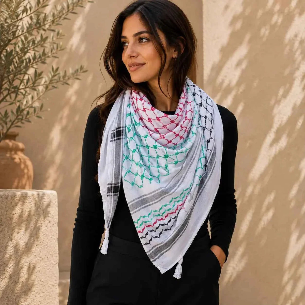 Palestinian flag-color Keffiyeh Scarf - Keffiyeh Scarf - Al-Watan