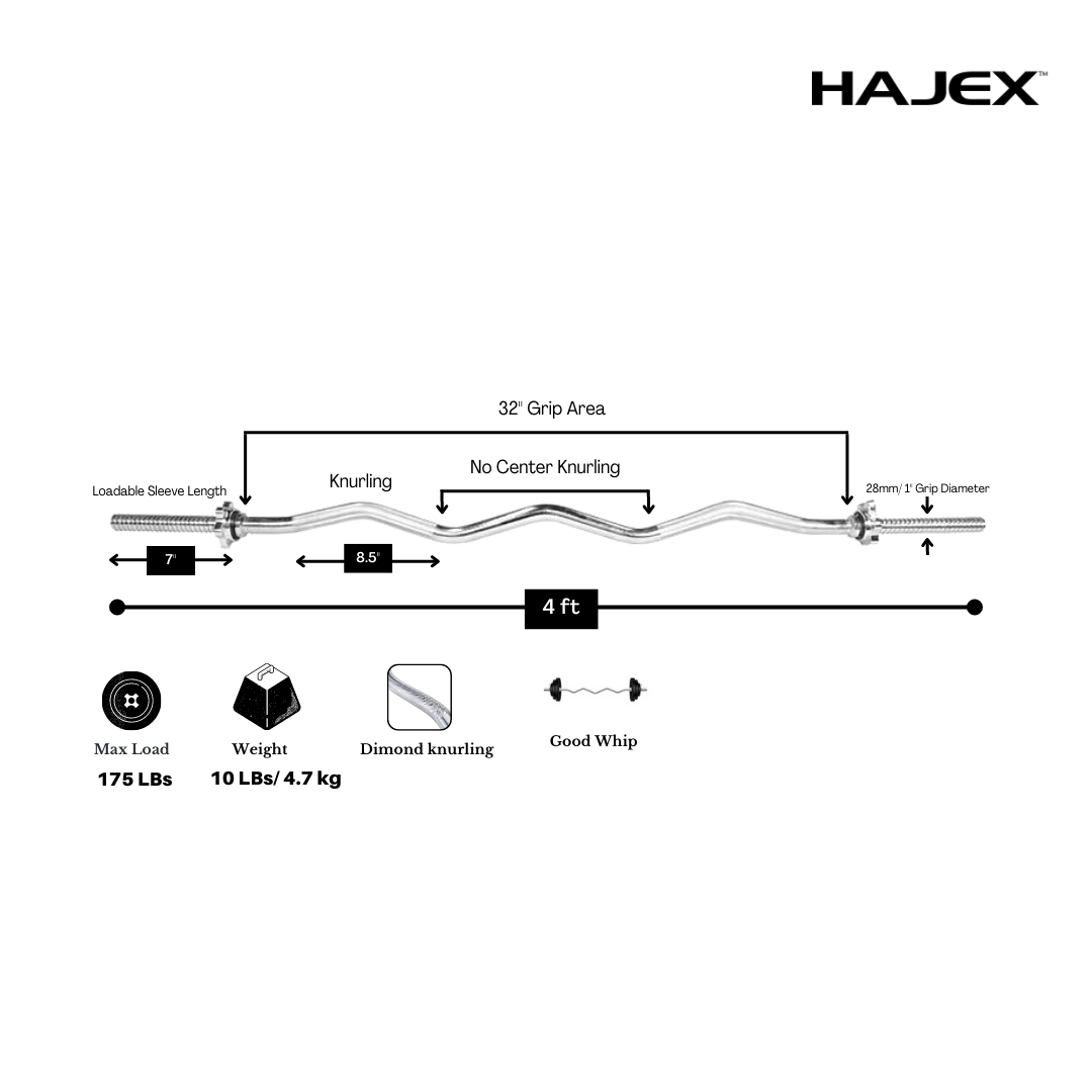 HAJEX オリンピック・スタンダードバーベル（4フィート、5フィート、6フィート、7フィート）