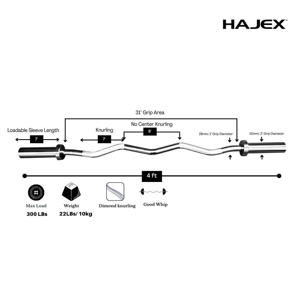 HAJEX オリンピック・スタンダードバーベル（4フィート、5フィート、6フィート、7フィート）