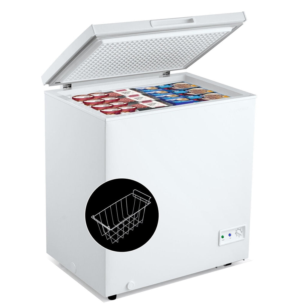 3,5/5 pi³ Congélateur coffre compact avec panier de rangement amovible - 5 pieds cubes