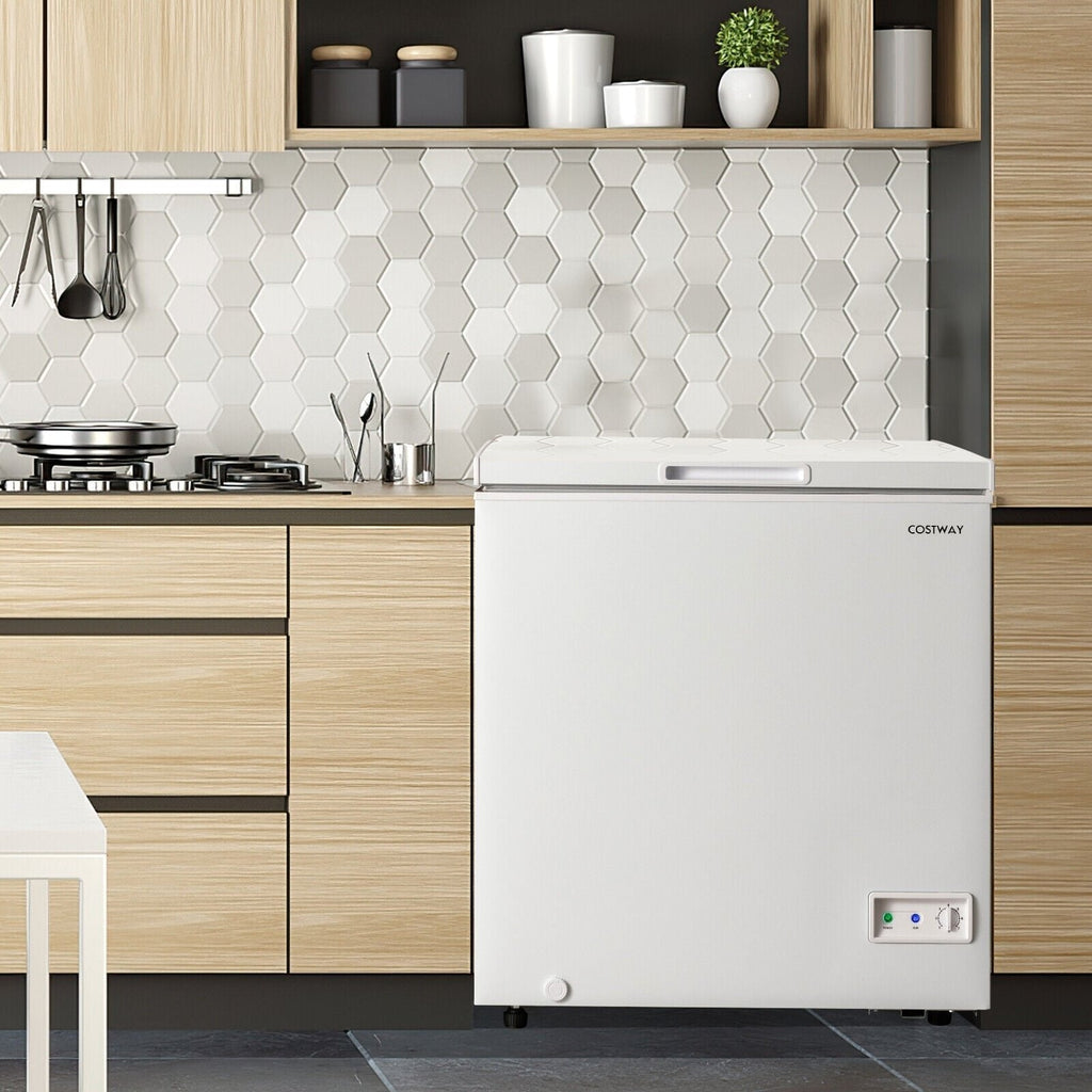3,5/5 pi³ Congélateur coffre compact avec panier de rangement amovible - 5 pieds cubes