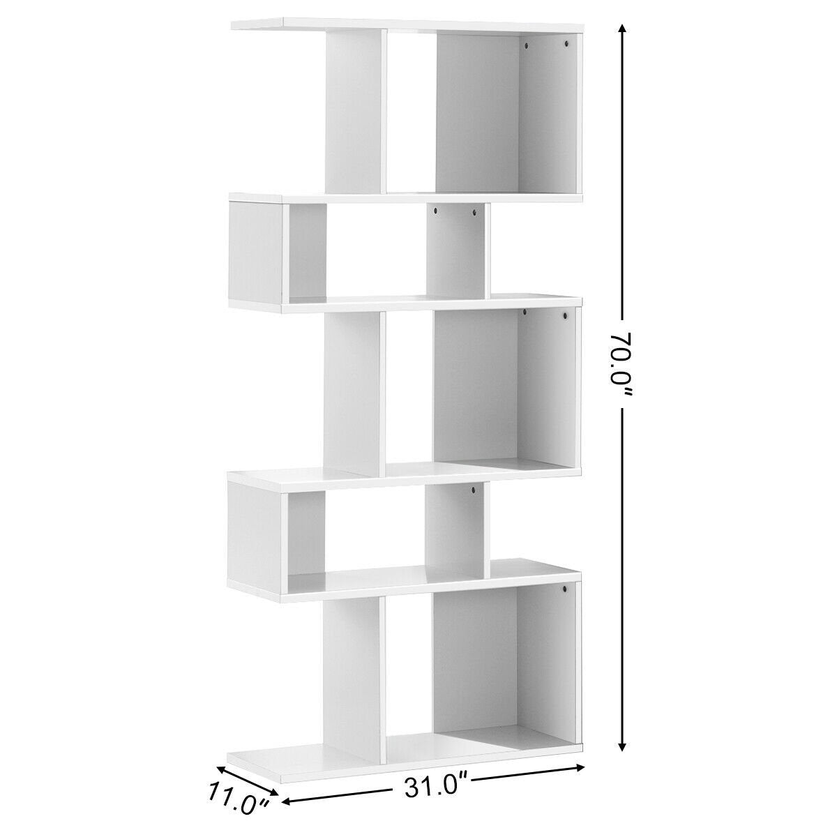 Estantería escalera de 5 cubos y expositor de esquina, blanco