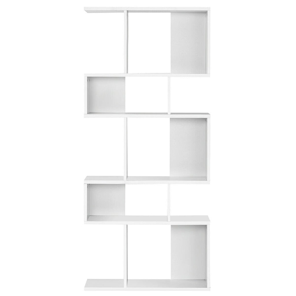 Estantería escalera de 5 cubos y expositor de esquina, blanco
