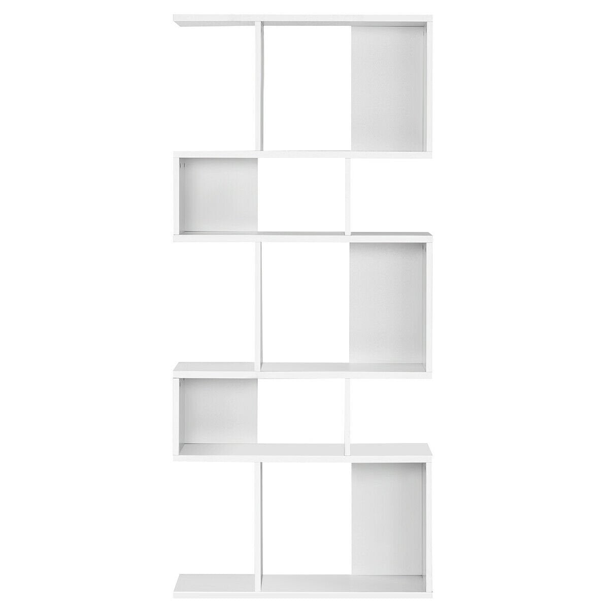 Estantería escalera de 5 cubos y expositor de esquina, blanco