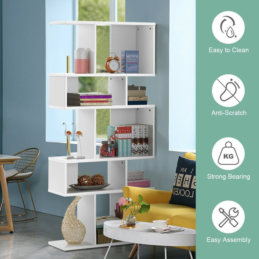 Estantería escalera de 5 cubos y expositor de esquina, blanco