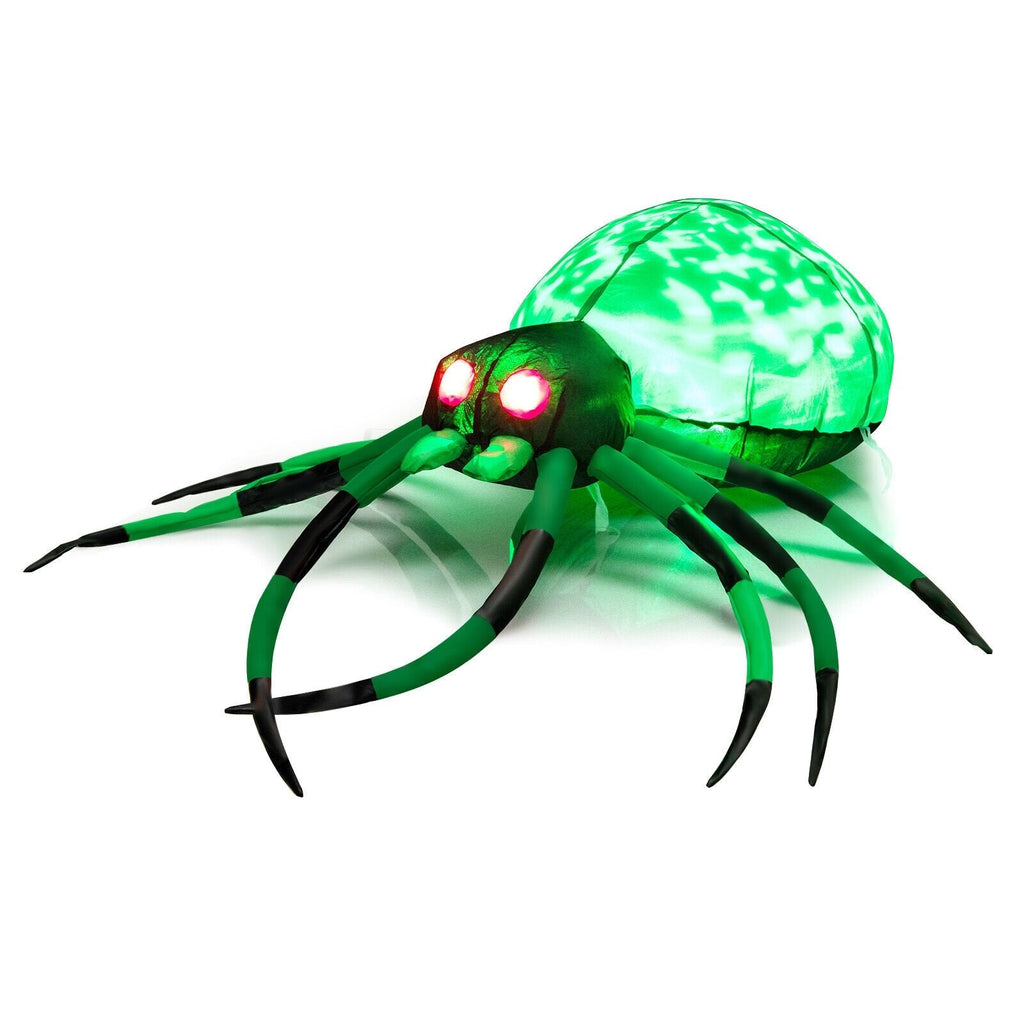 Araignée d'Halloween gonflable effrayante de 1,52 m de long avec toile d'araignée et LED