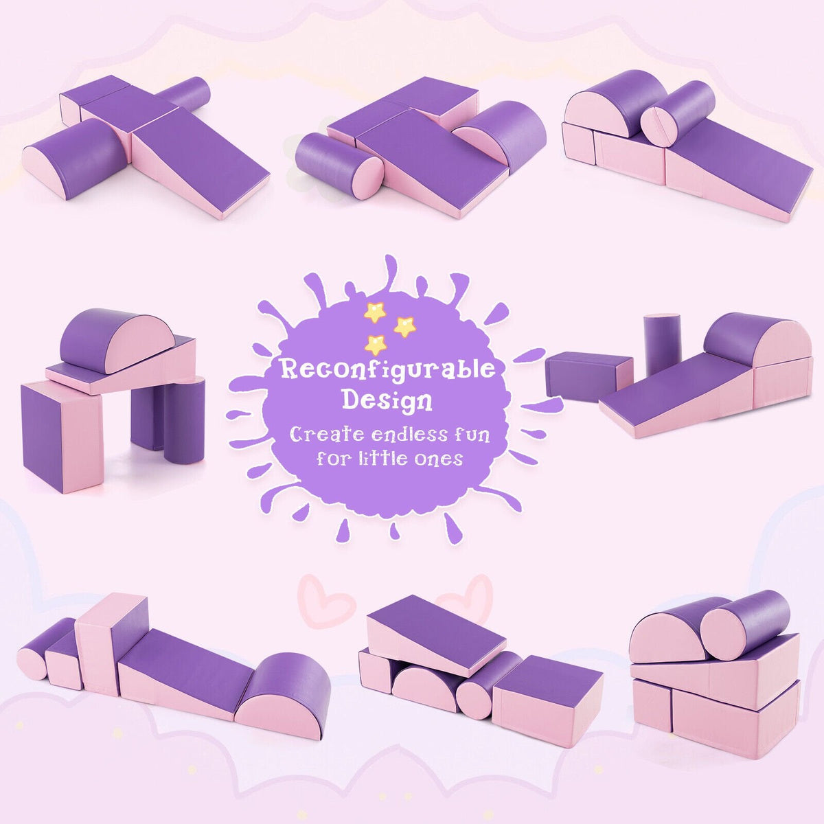 Juego de 5 piezas para trepar y gatear para niños - Morado