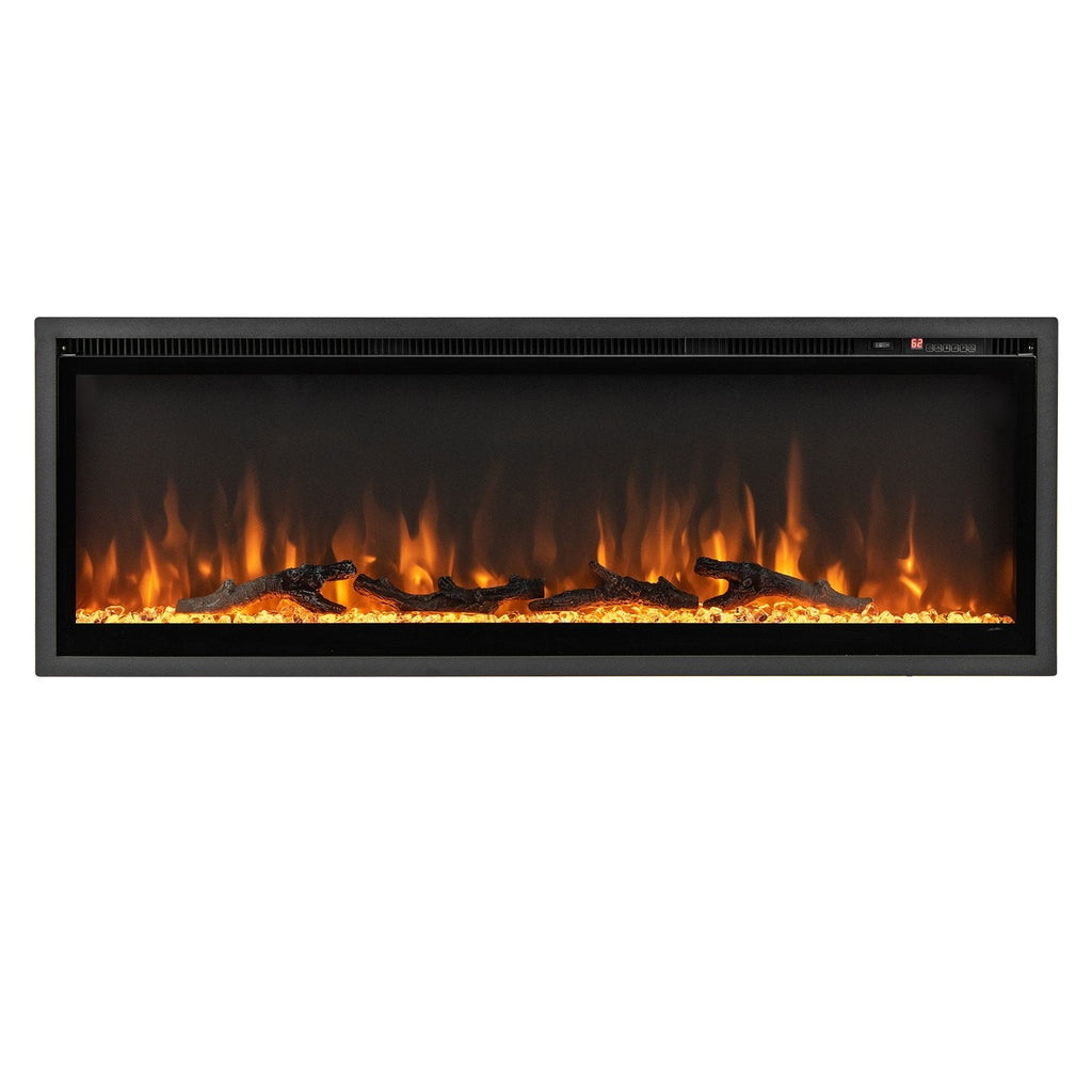 Chimenea Eléctrica Empotrada de 50 Pulgadas con Control Remoto y Color y Brillo Ajustables-50 pulgadas