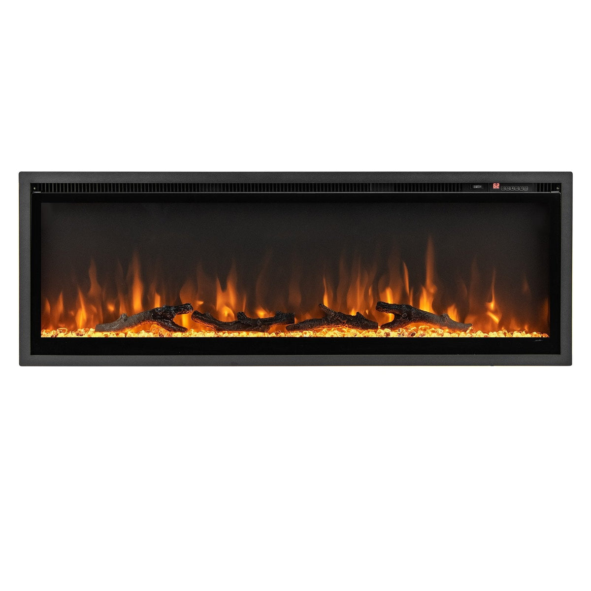 Chimenea Eléctrica Empotrada de 50 Pulgadas con Control Remoto y Color y Brillo Ajustables-50 pulgadas