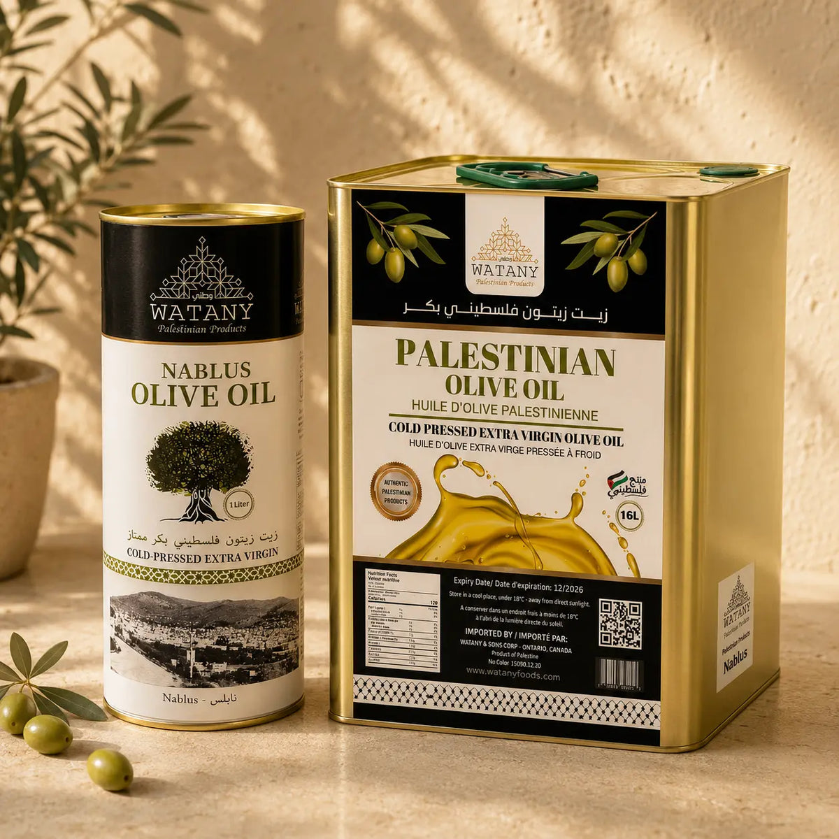 Nablus Palestinian Extra Virgin Olive Oil – 1L & 16L