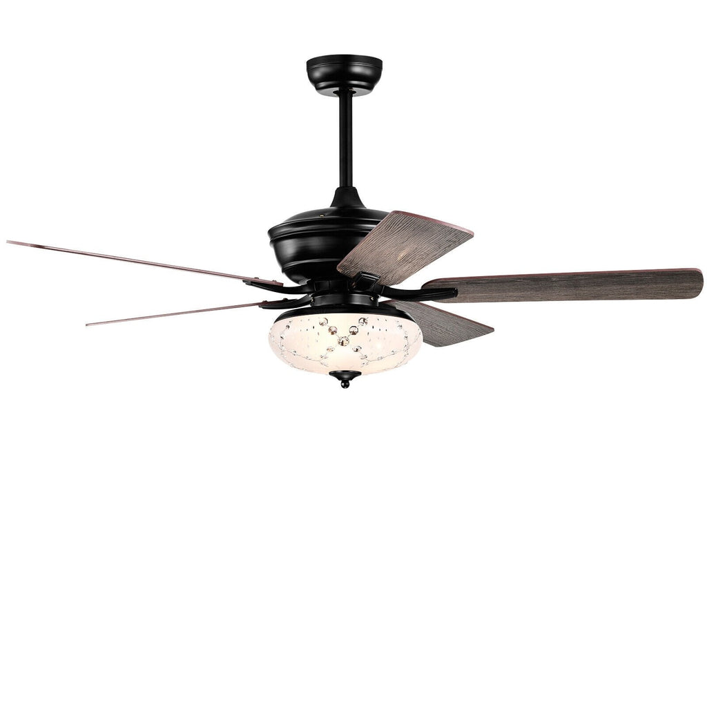 52-Zoll-Deckenventilator mit 3 Geschwindigkeitsstufen und 5 wendbaren Flügeln – Grau